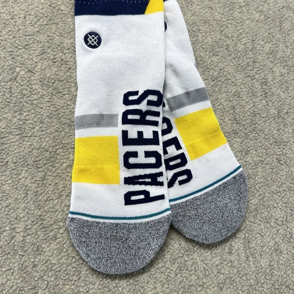 Stance Indiana Pacers Shortcut 2 Crew Socks Size Large NBA Casual‎ Infiknit NWT